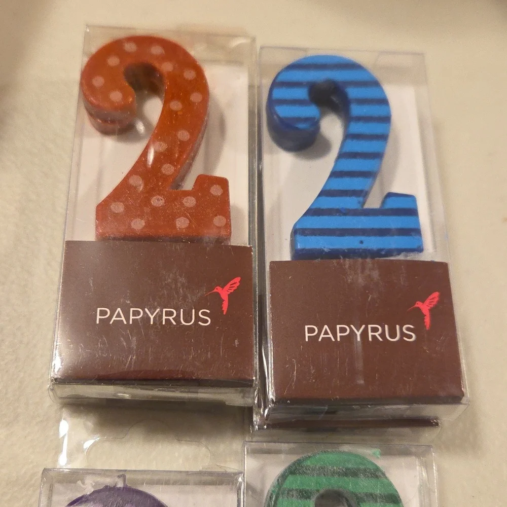 New PAPYRUS Multi Color #2 Candles Pack Of 6